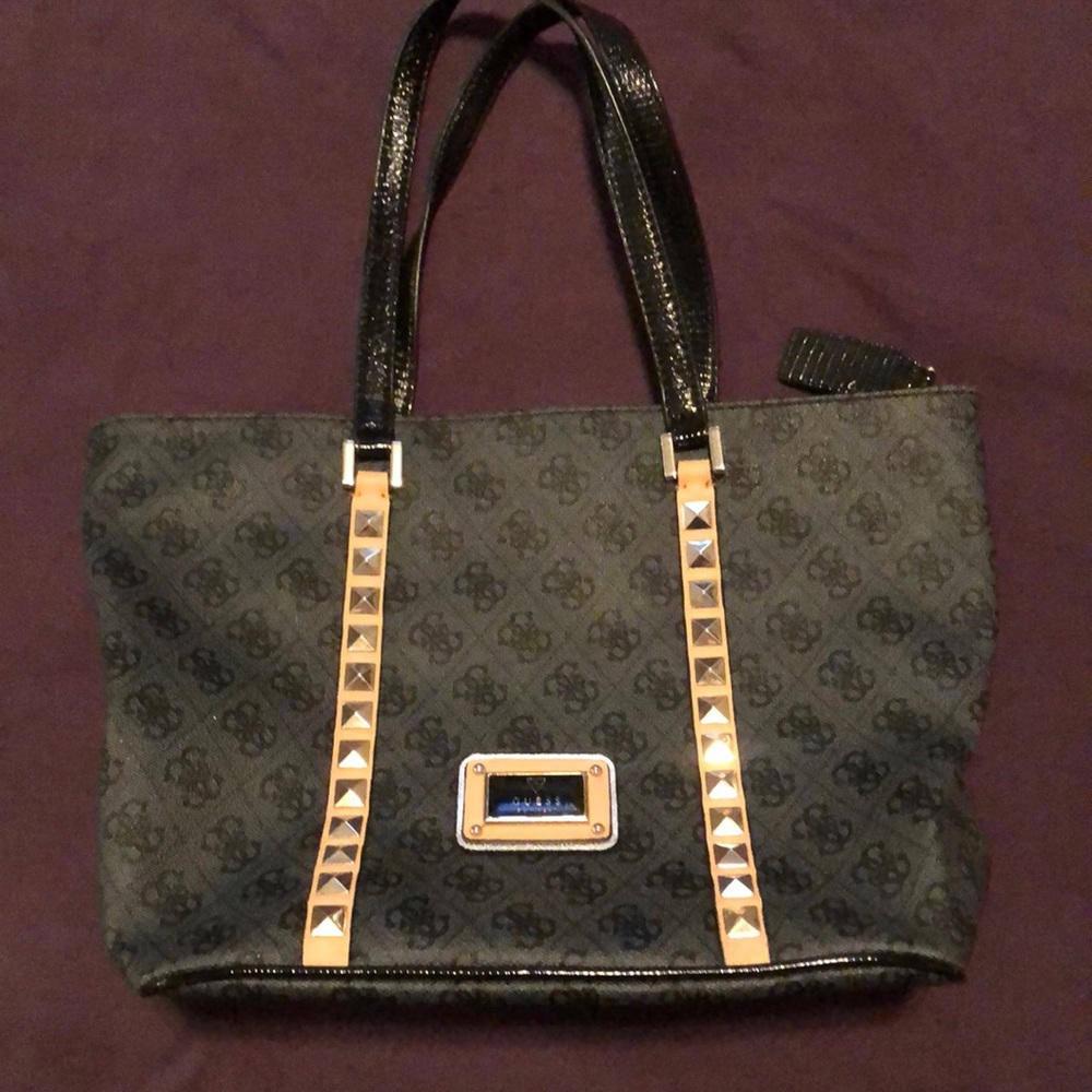 Black guess purse with stud details